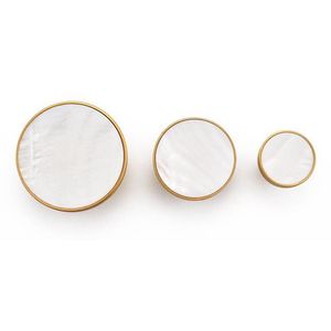 2021 Solid Brass Kitchen Cabinet Knobs and Pulls White Nature Shell Drawer Dresser Cupboard Wardrobe Door Pulls Handles