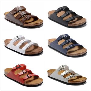 Florida Slides Designer Cork slippers Summer Beach sandals Fashion Earth Brown Flat Slide Men Women Platform Causal Sandals Flip Flops