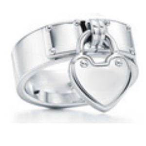 NEW Gift 925 Sterling Silver Classic Rings Heart Tiff Rings Rose Gold Silver Jewelry Match World Jewelry For Girl