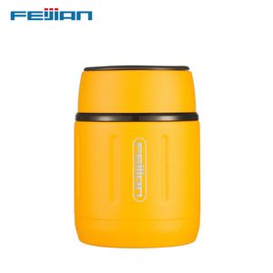 Feijian Lunch Boxオフィス屋外フードThermos 500ml携帯用ステンレススチール製食品スープ容器真空フラスコサーモコーアップLJ201221