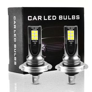 Car Fog Light 3030 12LED H7 DC12V-24V 24W LED Daytime Running Headlight 6000K H1 H3 H4 9005 9006 Bulb