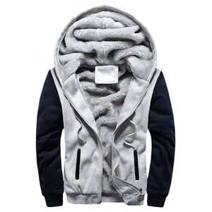 Luvtröjor herr Sweatshirts 2022 Herr Vinter Tjock Varm Fleece Zipper Coat Sportwear Man Streetwear 4XL 5XL