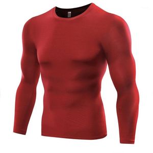 Kompresja męska pod warstwą bazową Top Długie Rajstopy Długie Rękawki Sporty Koszulki Koszulki Jazda Na Rowerze New Arrival1