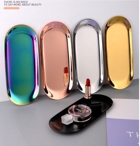 トレイステンレスメーキャップ化粧品フードタオル貯蔵オーガナイザーナプキンサービングトレイ長方形の装飾的な鏡のような鏡の盛り合わせ