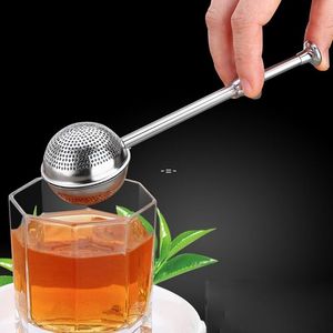 Herbata Sitko Ball Push Tea Wisząca Loose Leaf Herbal Teaspoon Sitter Filtr Dyfuzor Bar Narzędzie Drinkware Stal nierdzewna RRB13801