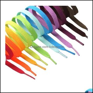 Sko delar tillbehör skor grossist dubbel lager platt webbing skosnöre polyester ihåliga två lager skosnören colourf 100 cm mix färg f