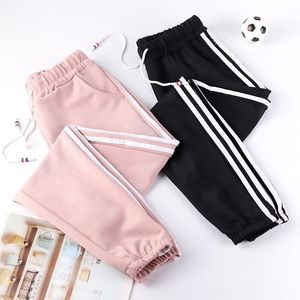 Harem Calças Mulheres Plus Size Pink Black Running Summer Harajuku Calças Casuais Linhas Linhas Sweatpants Esportes Mulheres Fitness Calças 20119