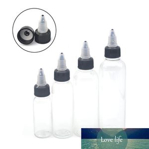 Wholesale transparent ink tattoo resale online - 50Pcs ml Plastic Empty Tattoo Ink Bottle Twist Top Black Cap Transparent Clear Bottle Tattooing Accessories