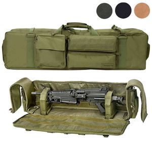 Taktisk pistolväska för M249 Military Army Airsoft Rifle Carrying Case CS Hunting Shoothball med bärbar axelrem W220225