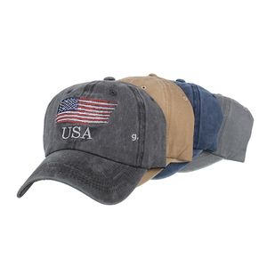 Amerikanska flaggan baseball cap usa broderad bomull hatt designer toppad keps justerbar utomhus sol hattar rrf13306