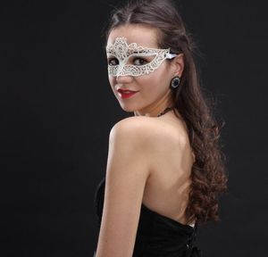 Maschere da festa in pizzo sexy Trucco per spettacolo di Halloween Matrimonio con maschera bianca palla di Natale Disponibile per il compleanno