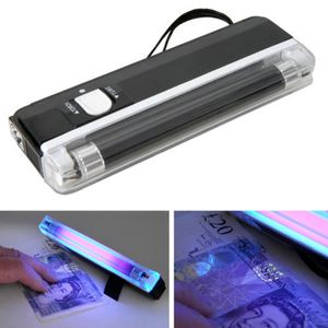 100 pcs / lote 2 em 1 UV preto luz ultravioleta desinfecção lâmpada portátil tocha portátil dinheiro falso detector de identificação luzes de luz ferramentas ferramentas
