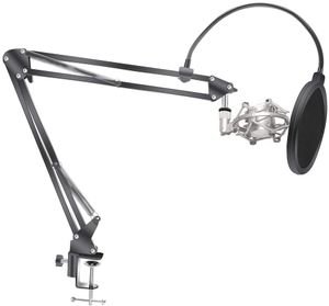 NB-35 MIC MICROPHONE SCISSOR Suspension Arm Stand och bordmontering Clamp NW Filter Vindrutskärmsmetallmonteringssats