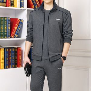 Moda Koşu Setleri Spor Takım Elbise Spor Kazak + Sweatpants Erkek Giyim 2 Parça Setleri Tracksuit Jogging Suit 201119