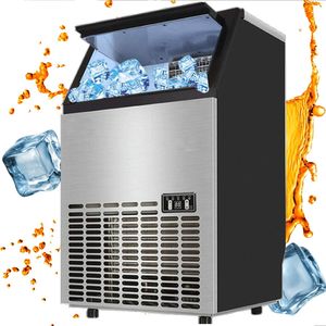 Ticari Entegre Hava Soğutmalı Buz Makinesi Süper Yüksek Çıkış Süt Çay Mağazası Büyük Bar Otomatik Küp Buz Makinesi