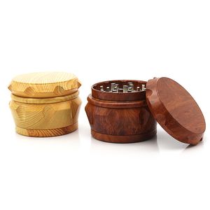 Best selling new wood grain smoke grinder 63mm bionic wood grain resin drum smoke grinder smoking accessories wholesale