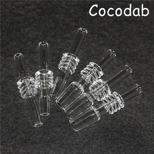 꿀 석영 팁 10mm 14mm 18mm QuartzNail 흡연 농축액 Dab 밀짚 파이프 유리 Nector 용 거꾸로 된 손톱