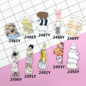 Pins, Brooches Wholesale- Acrylic Brooch Pins Cat Dog Giraffe Women Men Jewelry Shoes Package Clothes Accessories Japan Harajuku Badges1