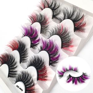5 Pairs Colored Mink Fluffy False Eyelashes Thick 8~21mm Natural Long Fake Eye Lashes Extensions MY1578