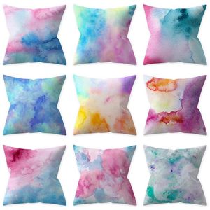 Watercolor Abstract pillow Case purple blue pink yellow PillowCase colorful home decoration cushion cover