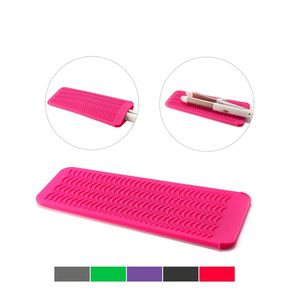 Multi-function Hair Straightener Tools Non-slip Resistant Silicone Mat Pouch For Curling Iron Wand Crimping Iron Flat Heat Holder 5510 Q2