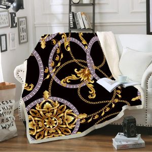 Throwblanket Hollow Form Print Vintage Style Soft Fleece Blanket för sängar SoFaplush Bedspreads Winter Sheet Cover Heminredning 201111