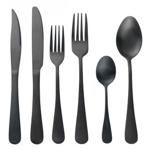 4/5/6 PCS Matte Black Wedding Doinkware Hotel Set Ужин набор вилок Стейк Steak State Table Tableware Tableware Western Chentery Messages 201116