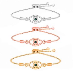 2018 Wholale unique adjustment bracelet seri alloy material fatima evils eye with diamond bracelet