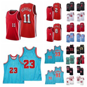 Maglia da basket Demar Derozan # 11 Zach LaVine # 8 Goat # 23 Pippen # 33 Rodman # 91 Ball # 2 Men Youth 21-22 maglia da città e maglie retrò in mesh S-XXL