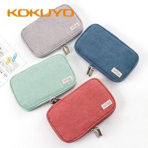 Kokuyo Corduroy Material Lápis Caso Bolsa de Papel para Estudantes