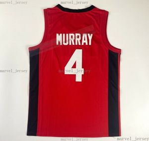 camisas de basquete baratas New Jamal Murray # 4 Team Canada Basketball com números de nome personalizados costurados HOMEM MULHER JUVENTUDE XS-5XL