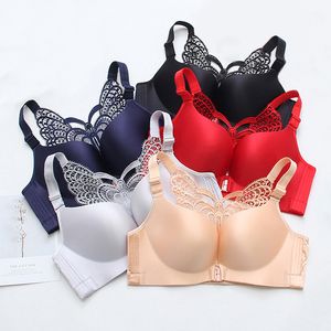 Sexy Bras For Women Push Up bralette Seamless Front Closure Plus Size Lingerie Butterfly Adjustable Brassiere Underwear #D 201202