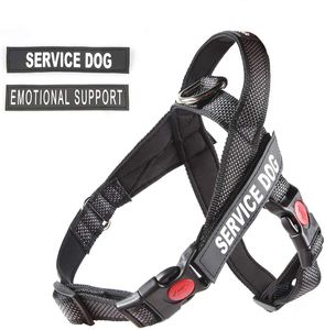 Lightweight Reflective K9 Service Dog Vest/Harness with Handle and 2 Free Removable Service Dog & 2 Emotional Support Patches 201127