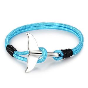Trendy Anchor Bracelet Whale Tail Shape Milan Rope Simple Hook Couple Bracelets Survival Bracelets For Men And Women qyljQT