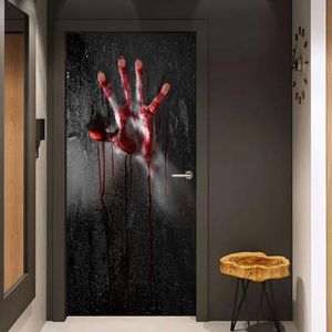 Halloween blood handprint 3D door stickers removable waterproof wall stickers home decoration renovation DIY custom