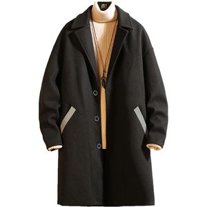 Misto lana da uomo Autunno Inverno Nuovo marchio di moda Abbigliamento da uomo Giacca di tendenza Cappotto di lana Uomo Slim Fit Peacoat Misto lana Inverno Cappotto lungo da uomo Lj201110