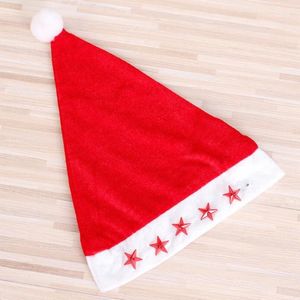 Christmas Decorations LED Glowing Luminous Red Flashing Beanie Xmas Party Hat Star Santa For Adult LX43151