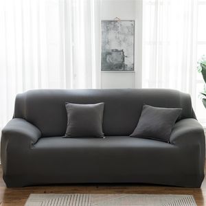 Solid färg soffa täcker för vardagsrum polyester modern elastisk hörn soffa täcker slipcovers stol protector 1/2/3/4 sits lj201216