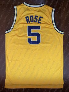 Custom Jalen Rose #5 Michigan Retro Basketball Yellow Stitch Personalizar qualquer número Nome masculino Mulheres Juventude XS-5xl