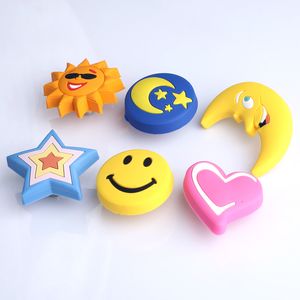 Cute cartoon anti-collision soft rubber children's room handle Stars moon sun smiley love heart drawer shoe cabinet kids knob