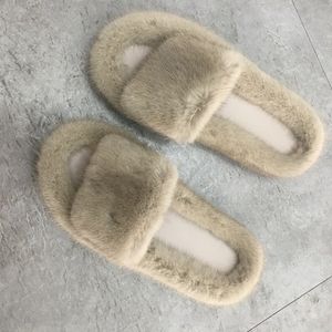 Frauen Echt Nerz Fell Hausschuhe Neuheiten Indoor Schuhe Natürlichen Flauschigen Weibliche Mode Winter Pelz Rutschen Slip Luxus Hausschuhe
