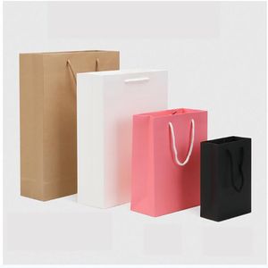 22cmx30cmx8cm Horisontella bruna papperspåsar med handtag, Kraft Paper Shopping Bag, Presentkartong, Bulk Pack Box