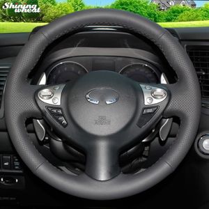 DIY Black Artificial leather Steering Wheel Cover For Infiniti FX FX35 FX37 FX50 Nissan Juke Nissan Maxima 2009-2014