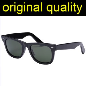 Klassiska solglasögon av högsta kvalitet Män kvinnor Square Acetate Frame 50mm 54mm storlek Verkliga glaslinser Solglasögon med tillbehör Oculos de Sol