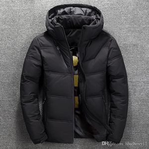 Men's Down & Parkas 2021 Winter Jacket Mens Thermal Thick Coat Snow Red Black Parka Warm Man Outwear Fashion-White Duck Men