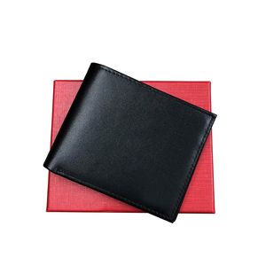 Italien Style Men's Leather Wallet Casual Short Card Bag Fodemynt Purse Mens Luxury Plånbok med presentförpackning