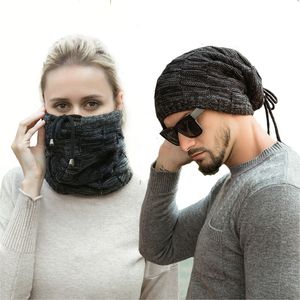 Wholesale ring hat for sale - Group buy Thick Warm Knit Hat Men s Beanies Winter Hats for Women Ponytail Beanies Bonnet Skullies Neck Warm Loop Outdoor Scarf Ring Mask Y201024