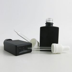 360 x 30 ml tragbare Reise-Parfümflasche aus schwarzem Glas, quadratische Flasche, feine 4 Kappen, Zerstäuberbehälter für ätherische Öle