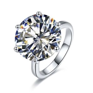 도착 10ct 시뮬레이션 다이아몬드 솔리테어 약혼 결혼 반지, 여성 실버 컬러 링 220113