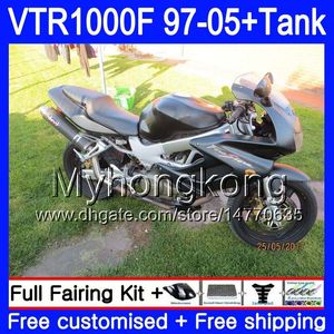 Karosserie + Tank für HONDA SuperHawk Flat Black VTR1000F 97 98 99 00 01 05 56HM.34 VTR1000 F VTR 1000 F 1000F 1997 1998 1999 2000 2001 Verkleidungen